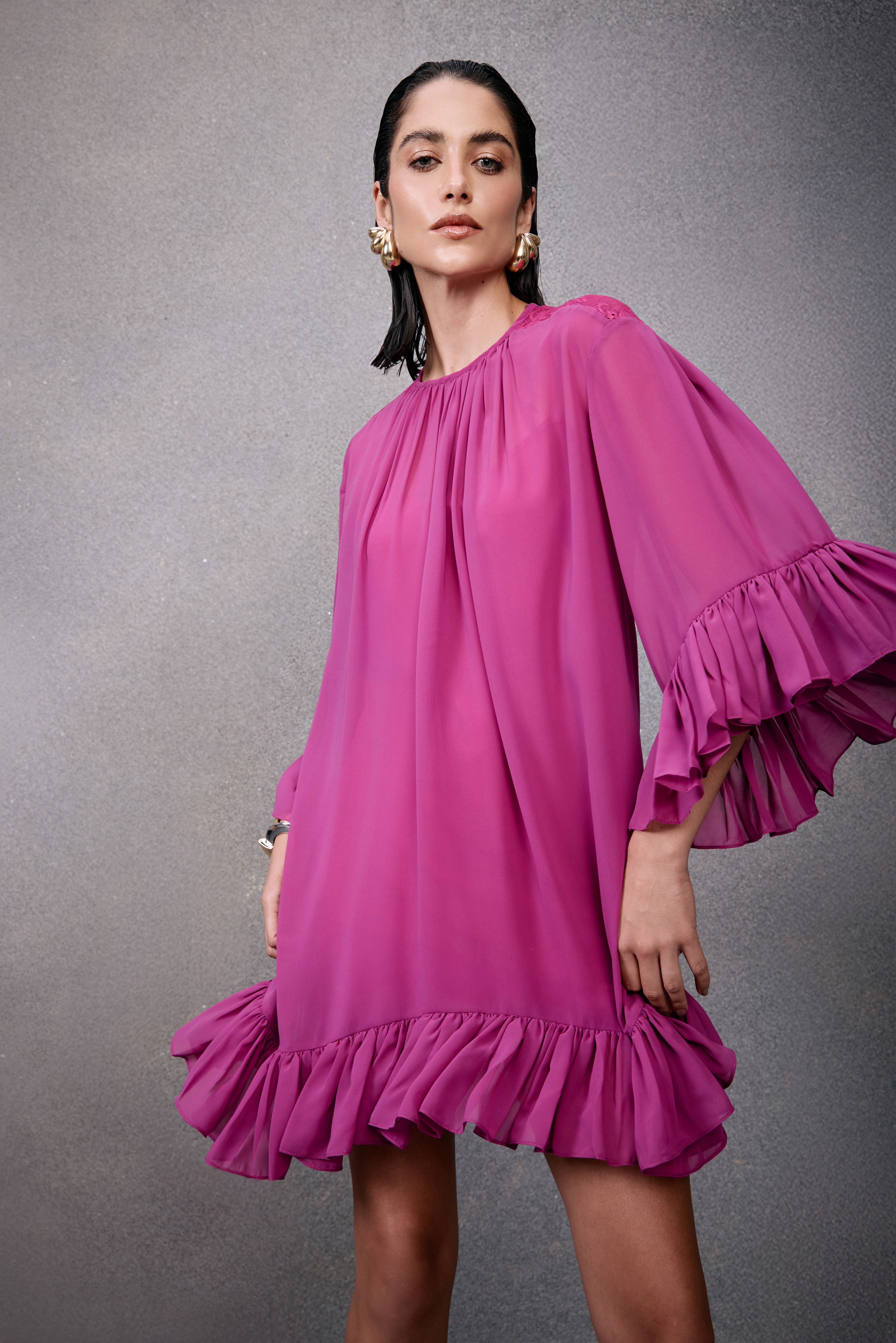 TD Magenta Short Dress