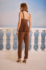 SK Brown One Shoulder Blouse