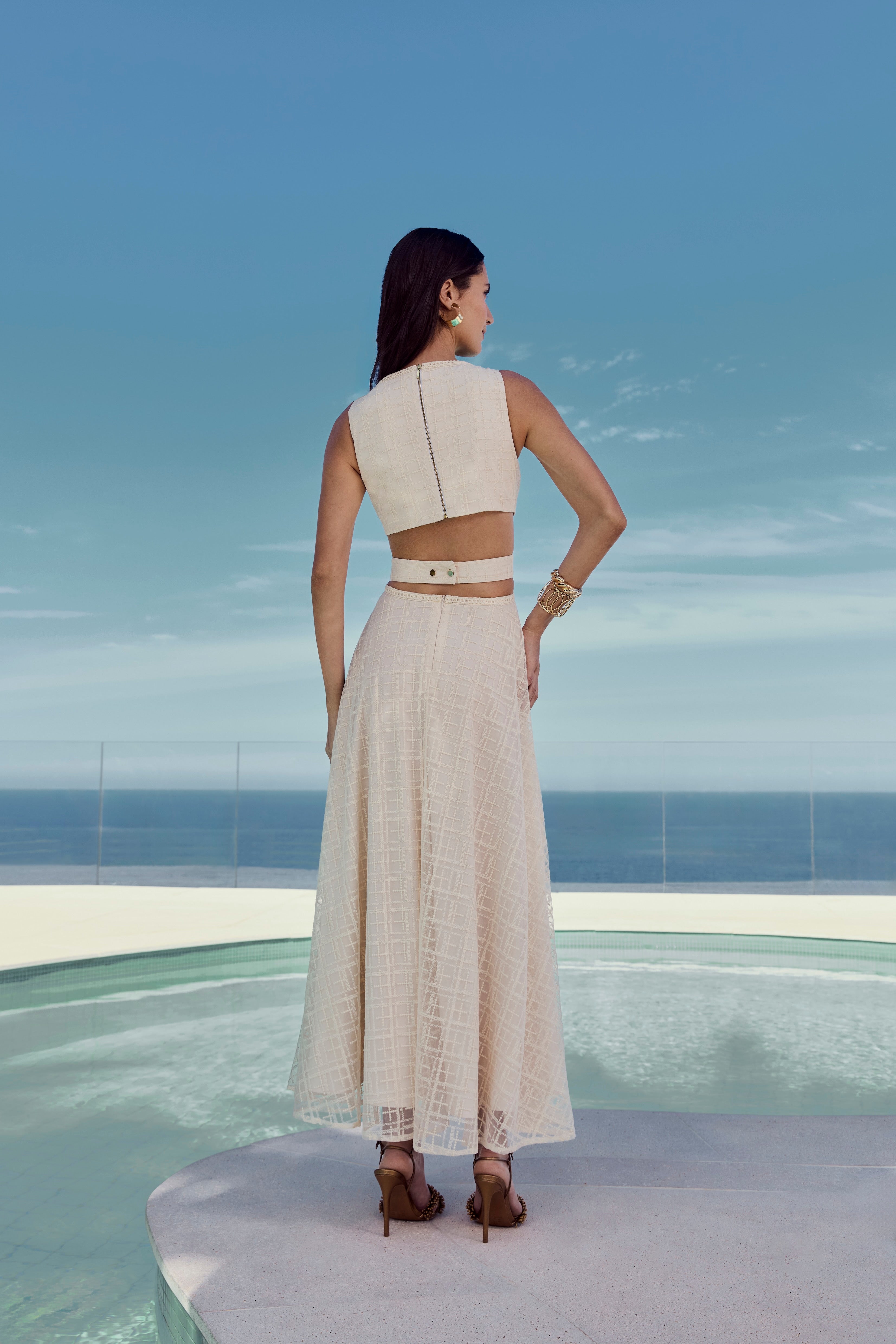 TD Off- White Midi Dress