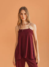 SK Burgundy Pants and Blouse Set