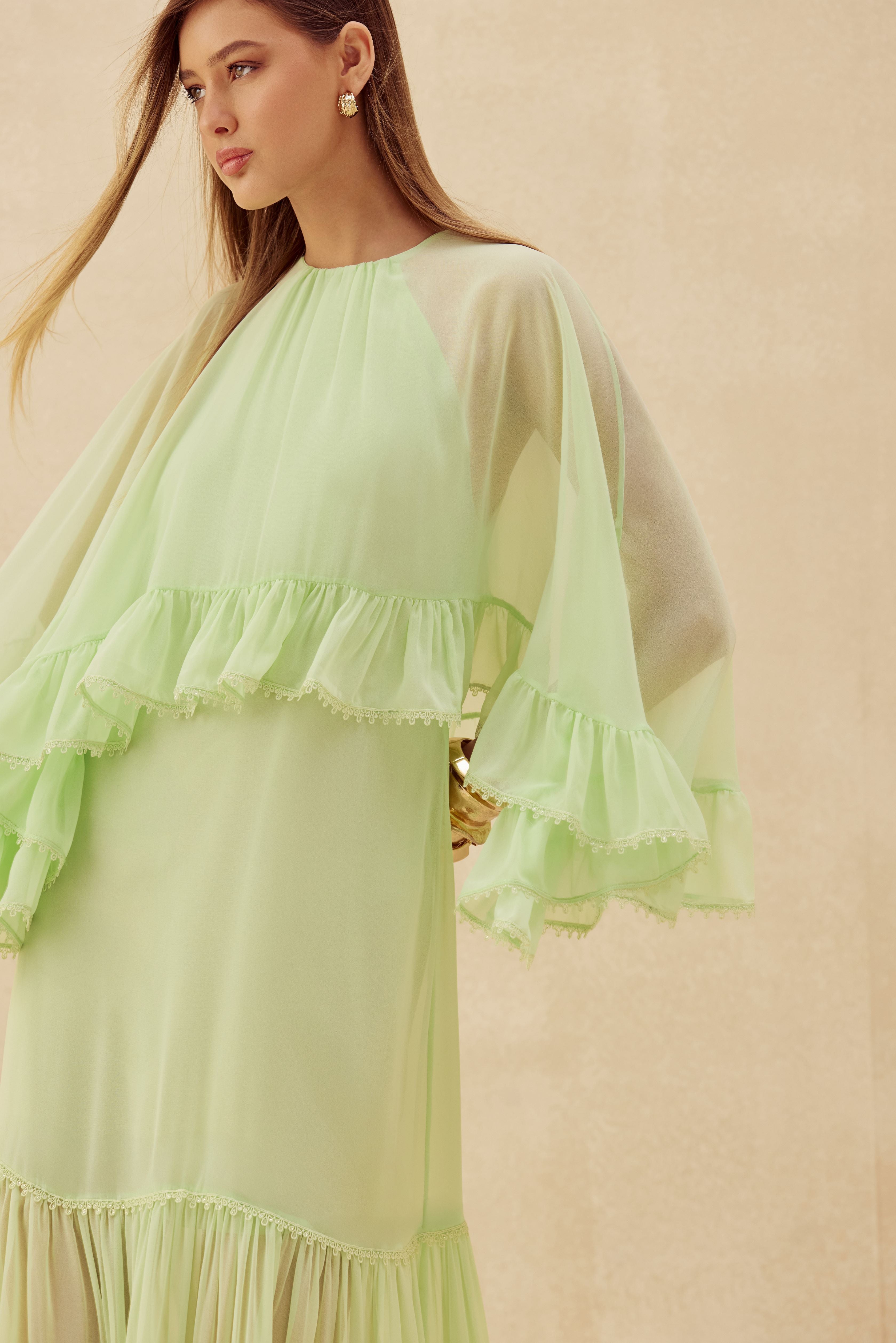 SK Green Long Dress