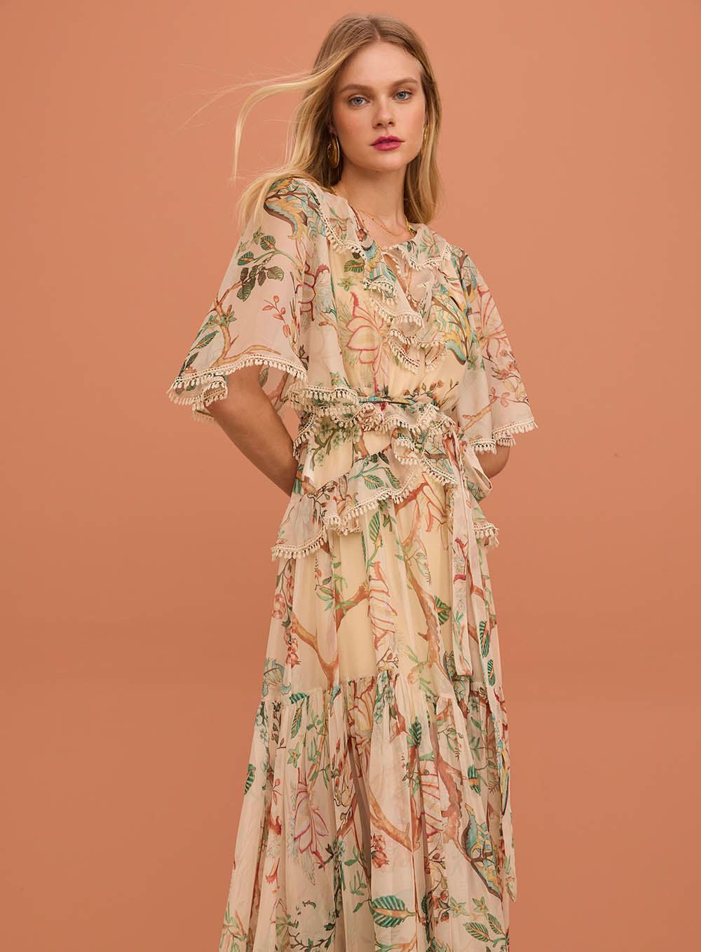 Vestido longo floral Sk