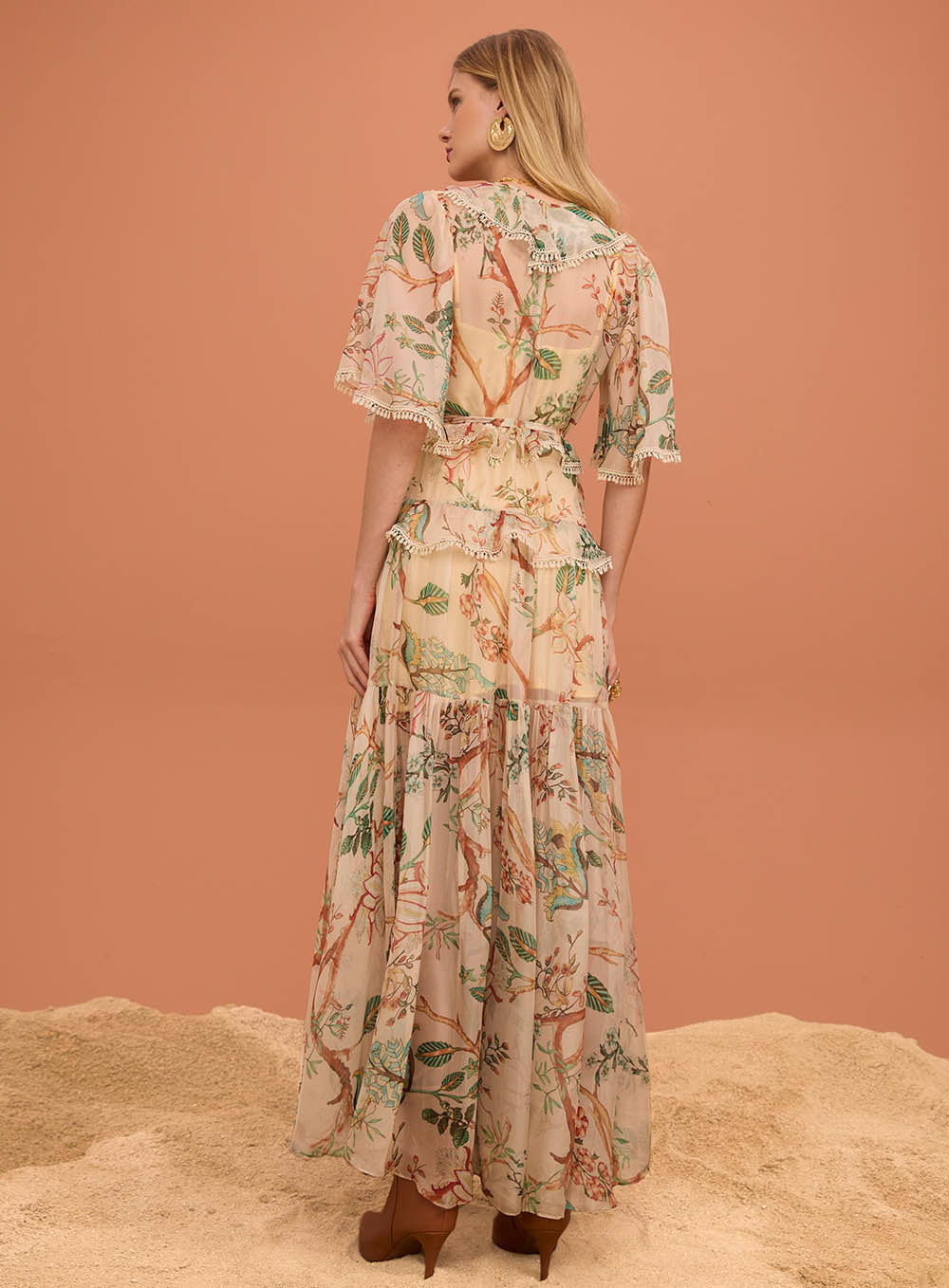Vestido longo floral Sk