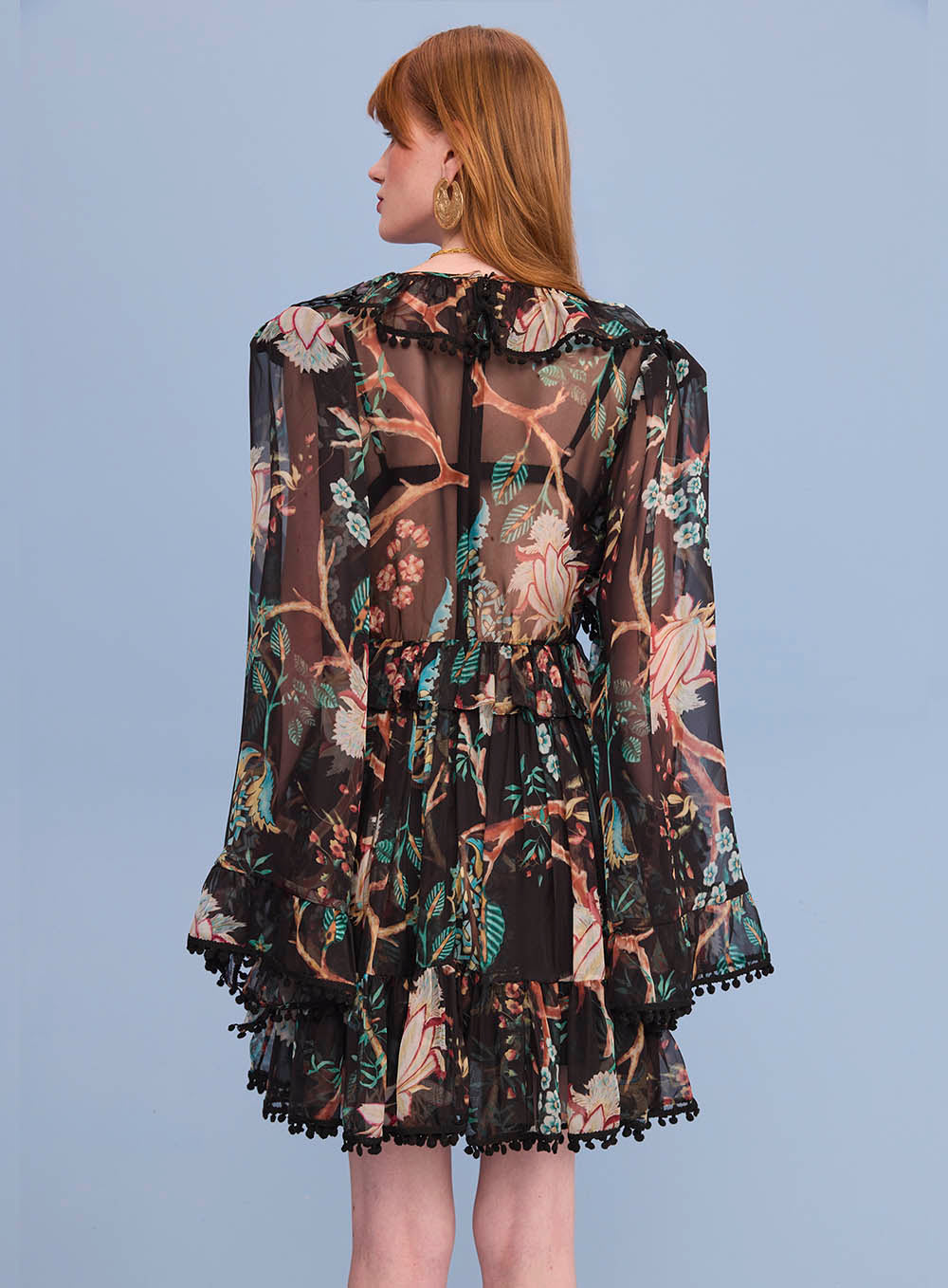 SK Short Black Floral Dress