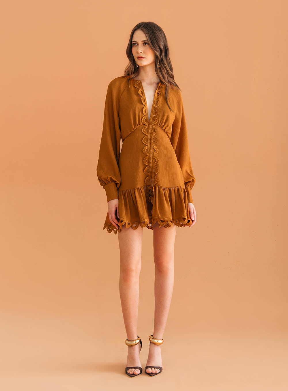 SK Short Golden Brown Dress