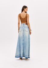 LP Long High-Waisted Denim Skirt