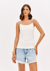 LP Denim Shorts With Pearl Belt