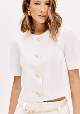 LP White Blouse With Pearls