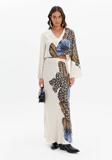 LP Champagne Satin Midi Skirt