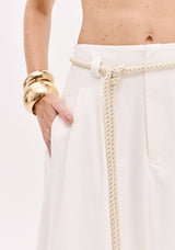 LP White High Waisted Midi Skirt