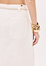 LP White High Waisted Midi Skirt