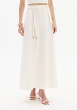 LP White Midi Lady Like Skirt