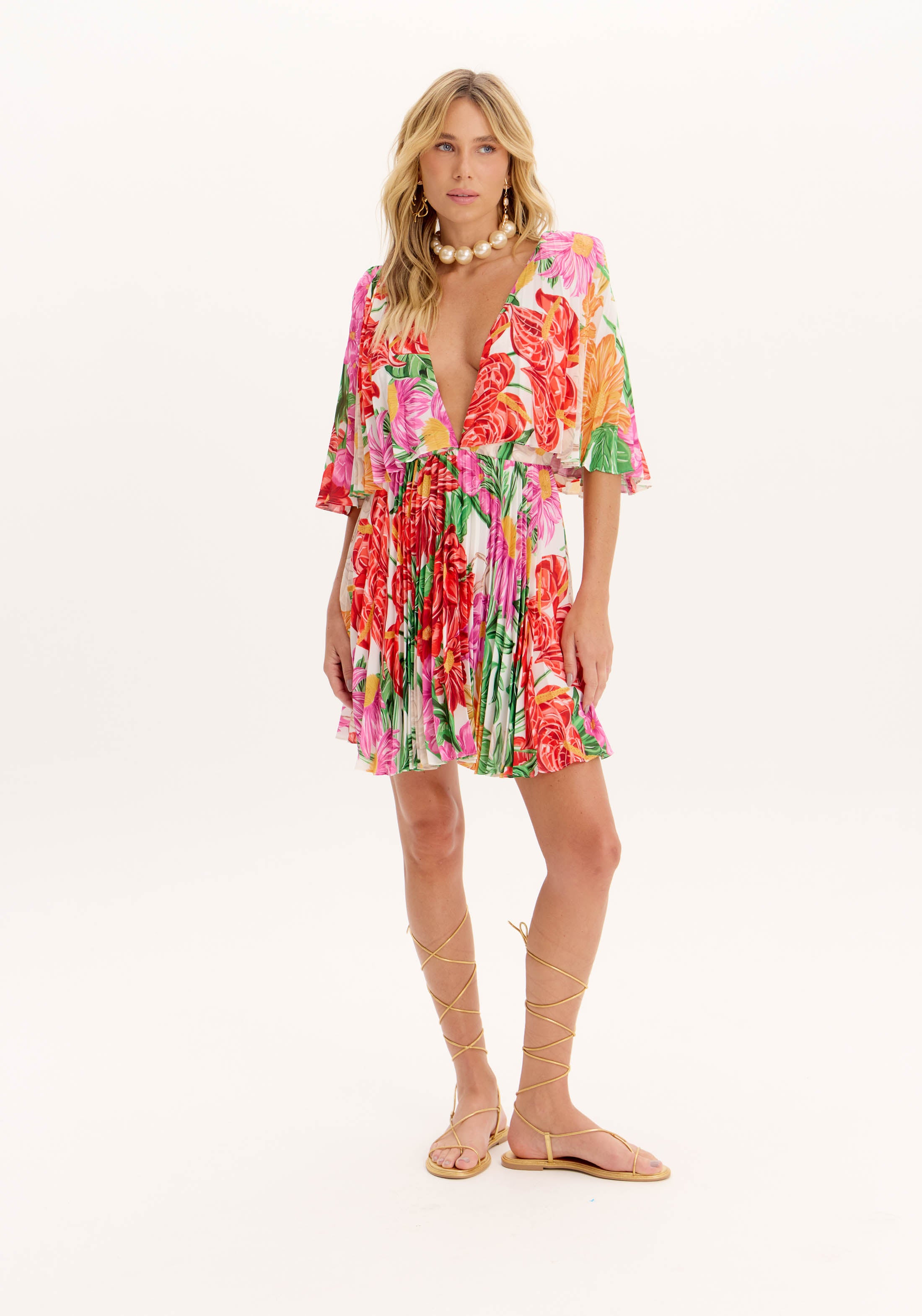 Vestido curto floral AM