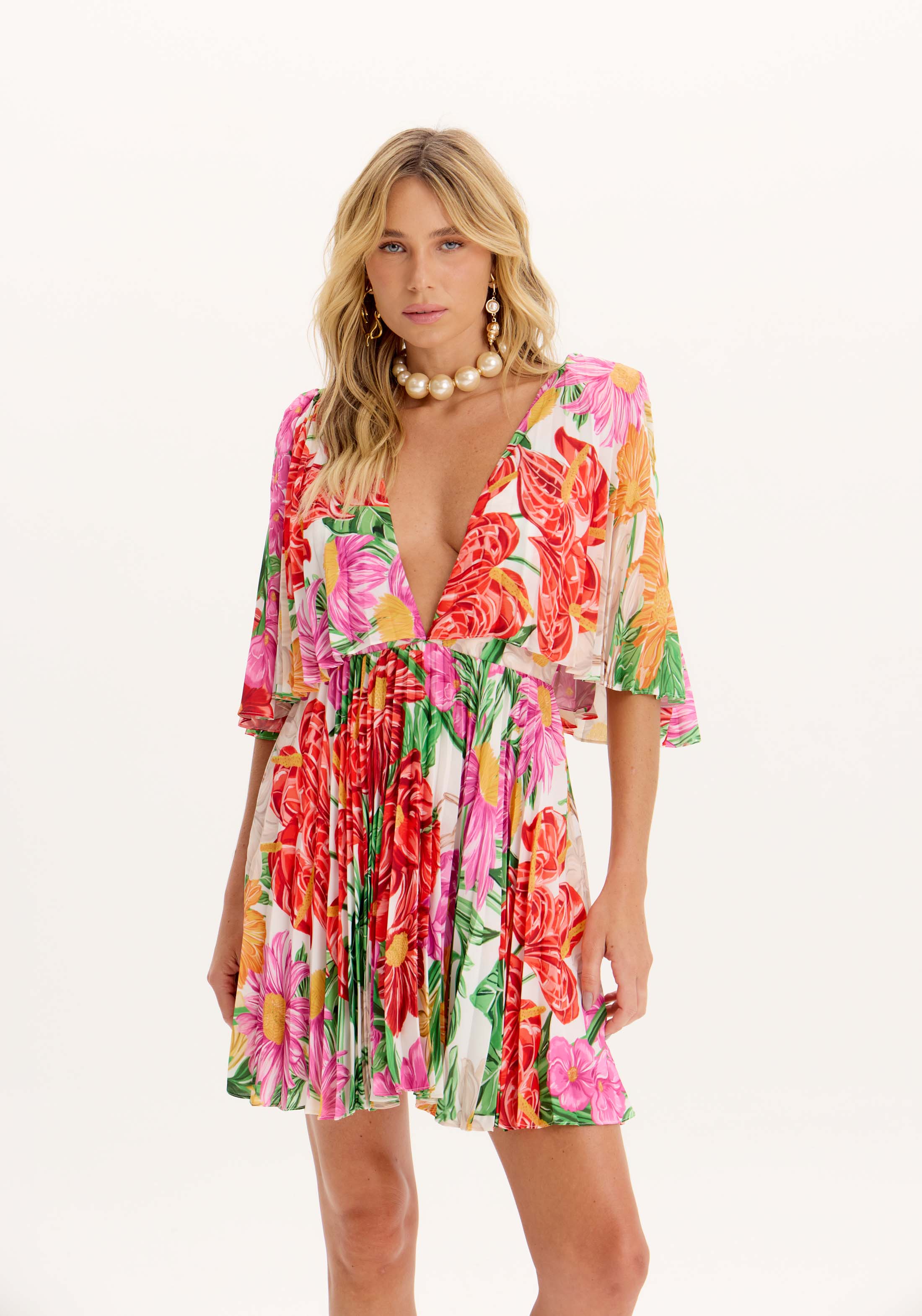 Vestido curto floral AM