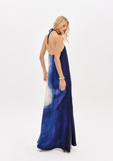 LP Long Blue Printed Dress