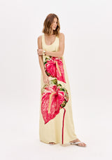 LP Yellow Long Printed Dress