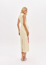 LP Yellow Midi Printed Dress