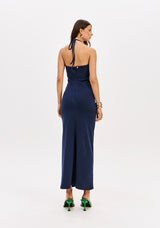 LP Midi Navy Backless Dress
