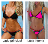 GB Black/Pink Crochet Bikini