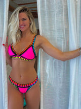 GB Black/Pink Crochet Bikini