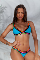 GB White/Blue Crochet Bikini