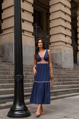 AL Duo Color Midi Dress
