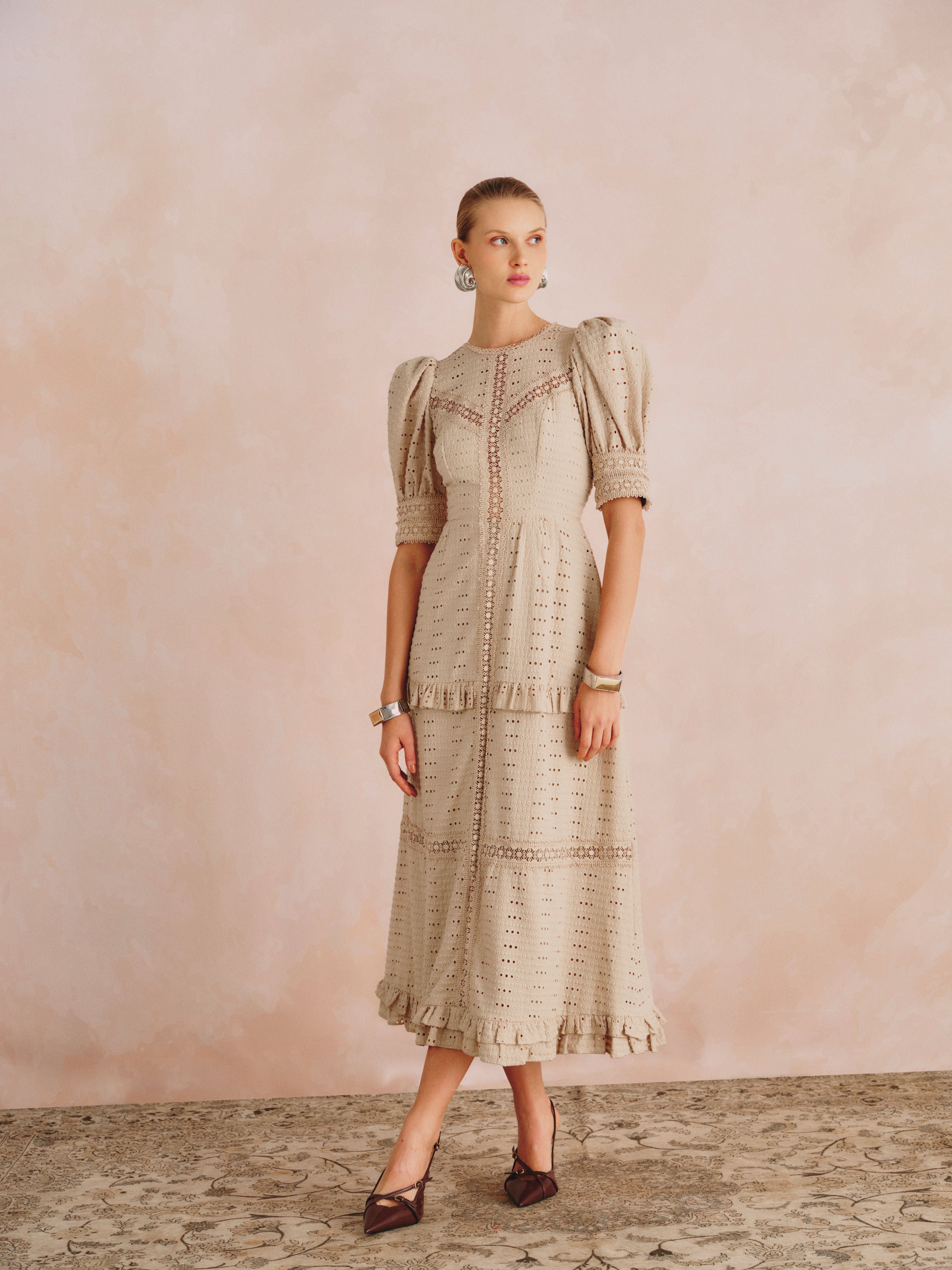 Vestido RL Juliana Laise com babados.