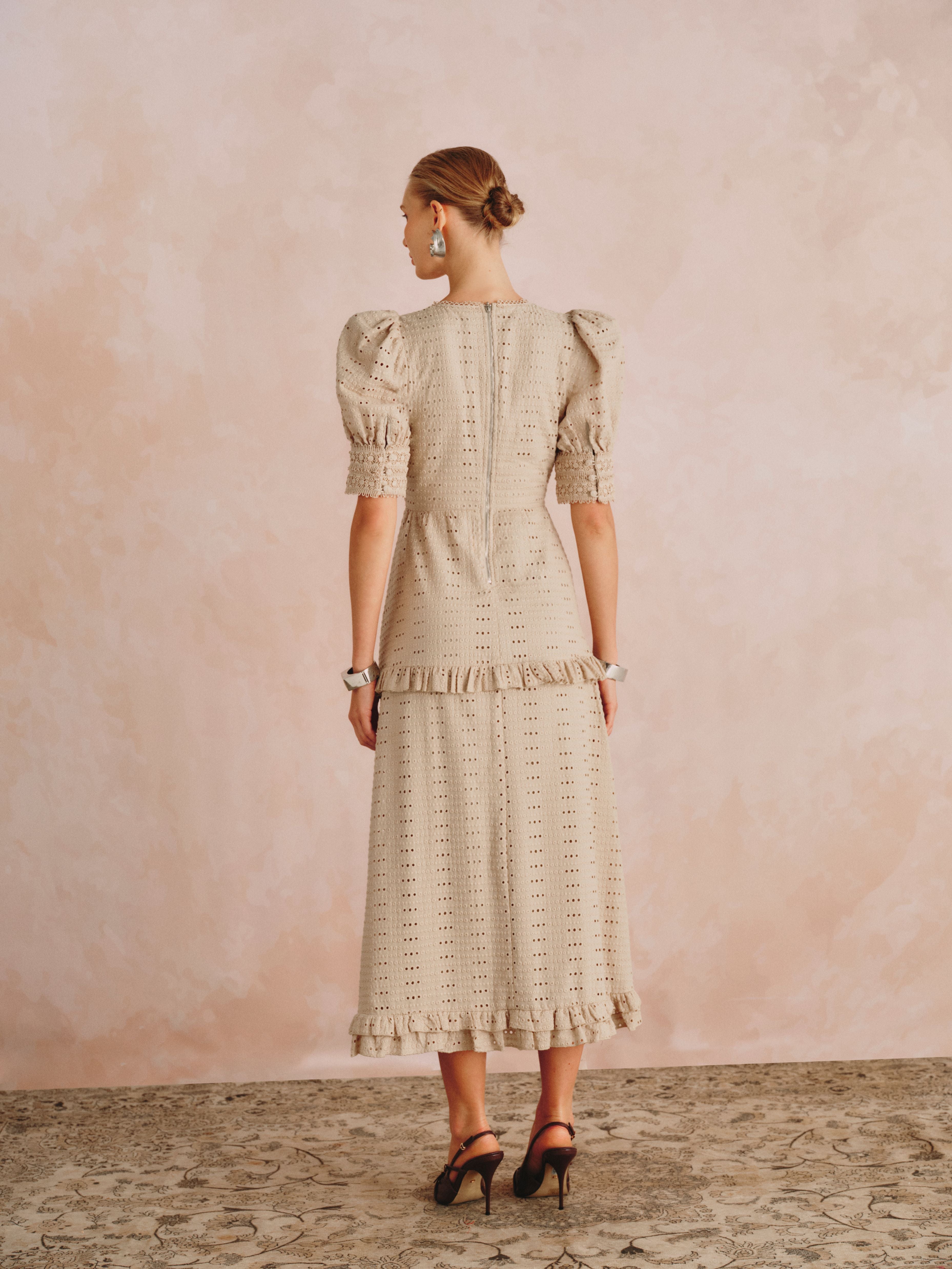 Vestido RL Juliana Laise com babados.