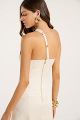 SK Beige Midi Dress With Flower Application