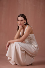 SK Midi Off- White Dress