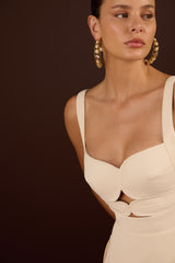 SK Light Beige Midi Dress