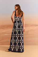 SK Navy Blue Mandala Midi Dress