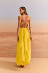 SK Yellow Draped Dress