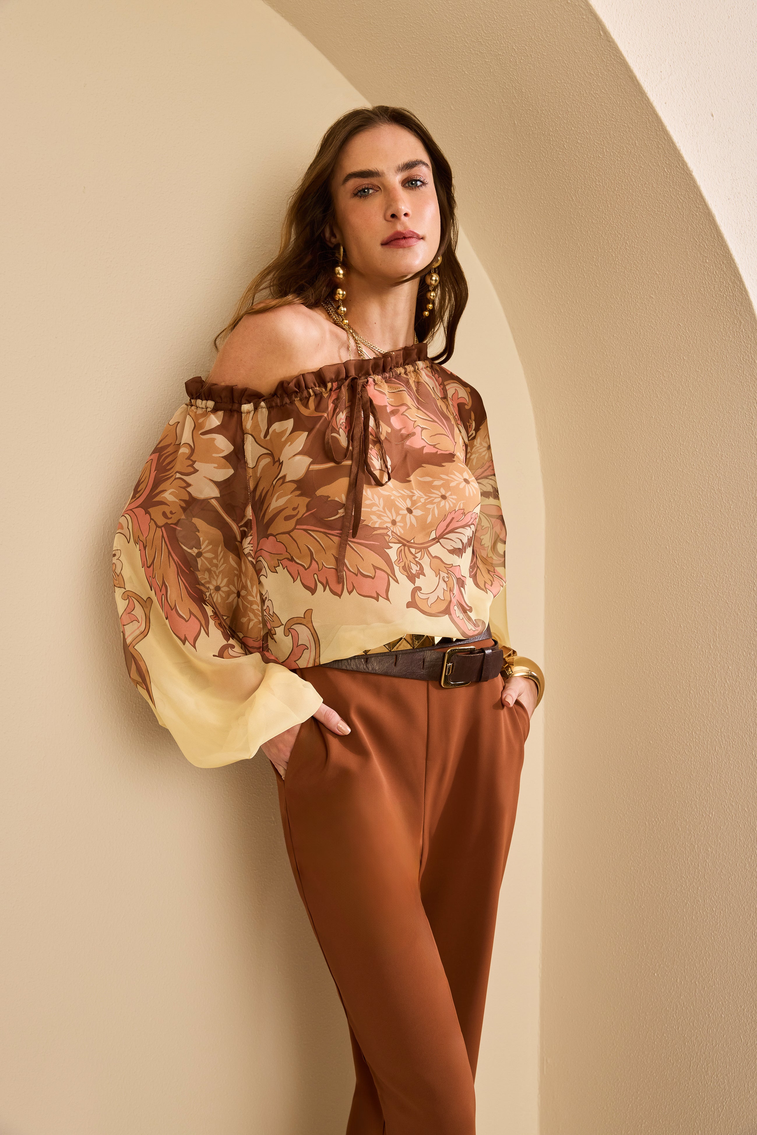 SK Floral Yellow Blouse