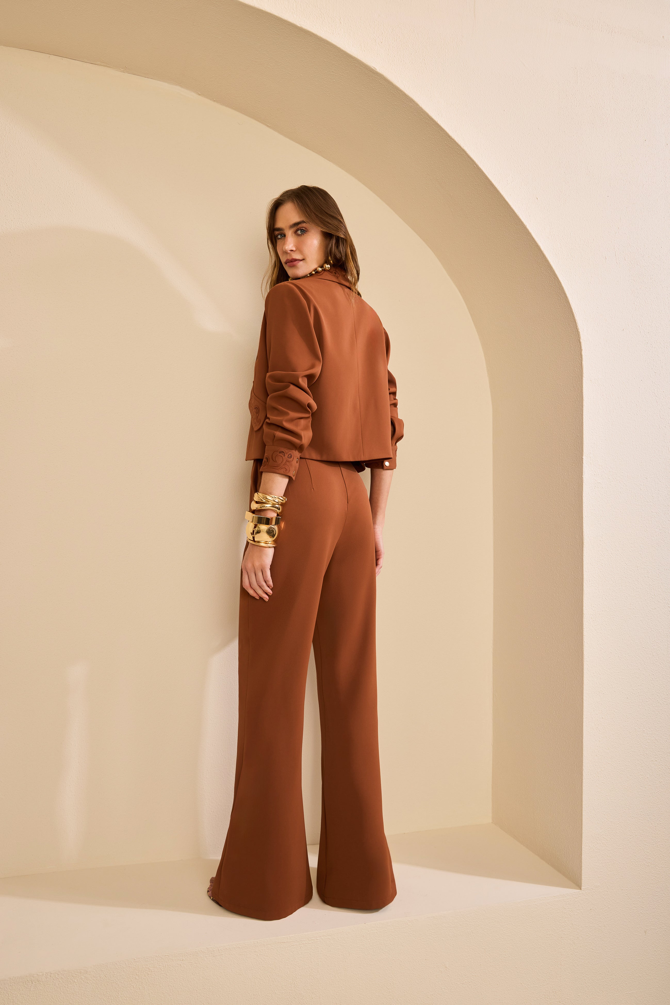 SK Brown Flare Pants