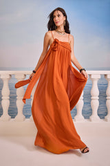 SK Rusted Orange Long Dress