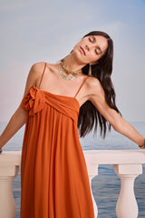 SK Rusted Orange Long Dress