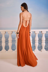 SK Rusted Orange Long Dress