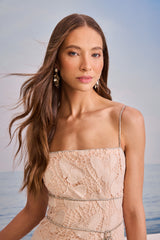 SK Pink Lace Midi Dress