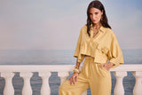 SK White Blouse and Pants Set