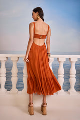 SK Rusted Orange Midi Dress