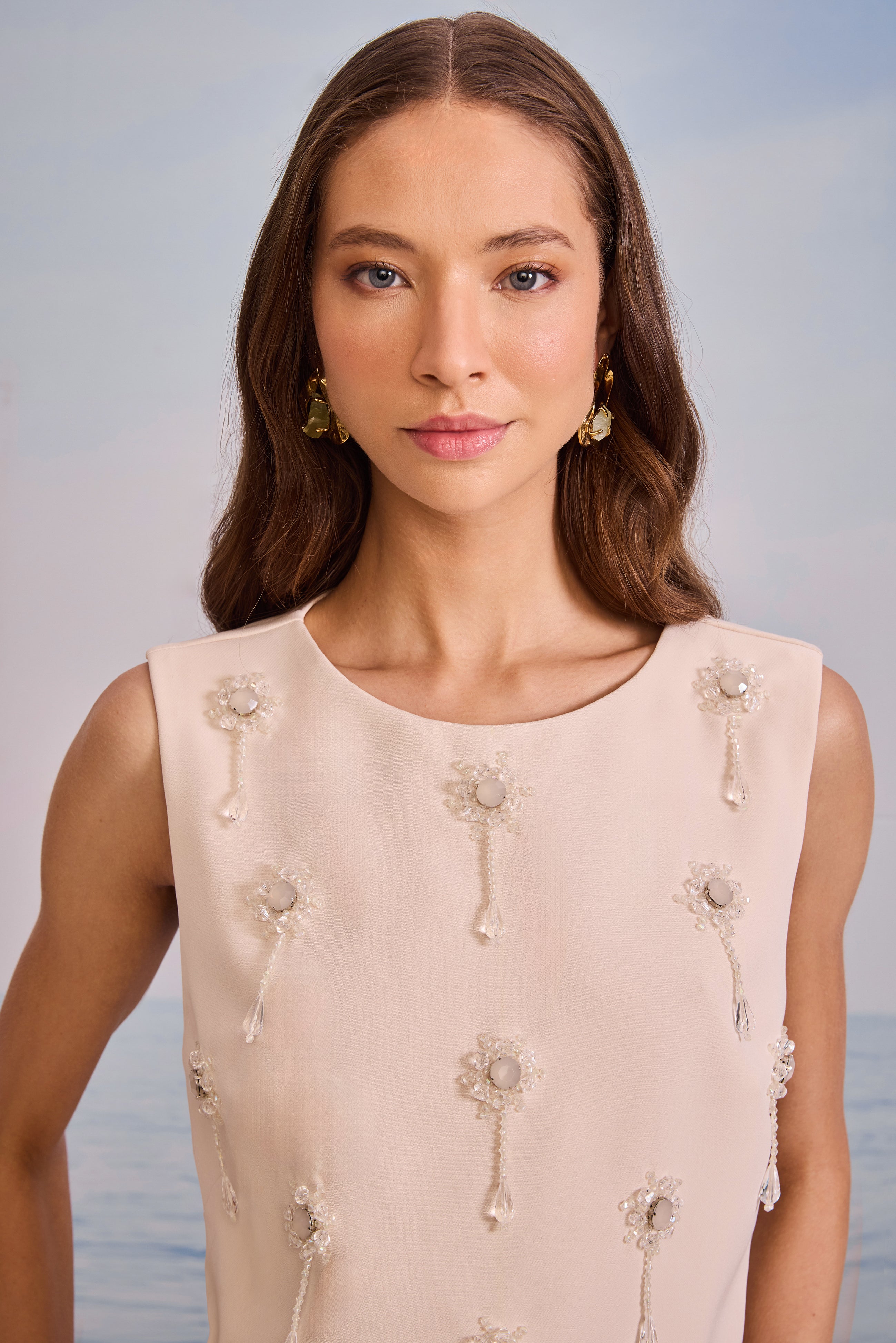 SK Pink Antiquarie Blouse With Crystals