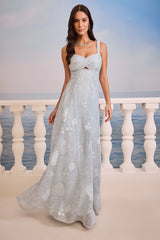 SK Long Lace Blue Dress