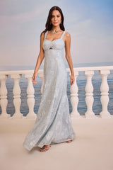 SK Long Lace Blue Dress
