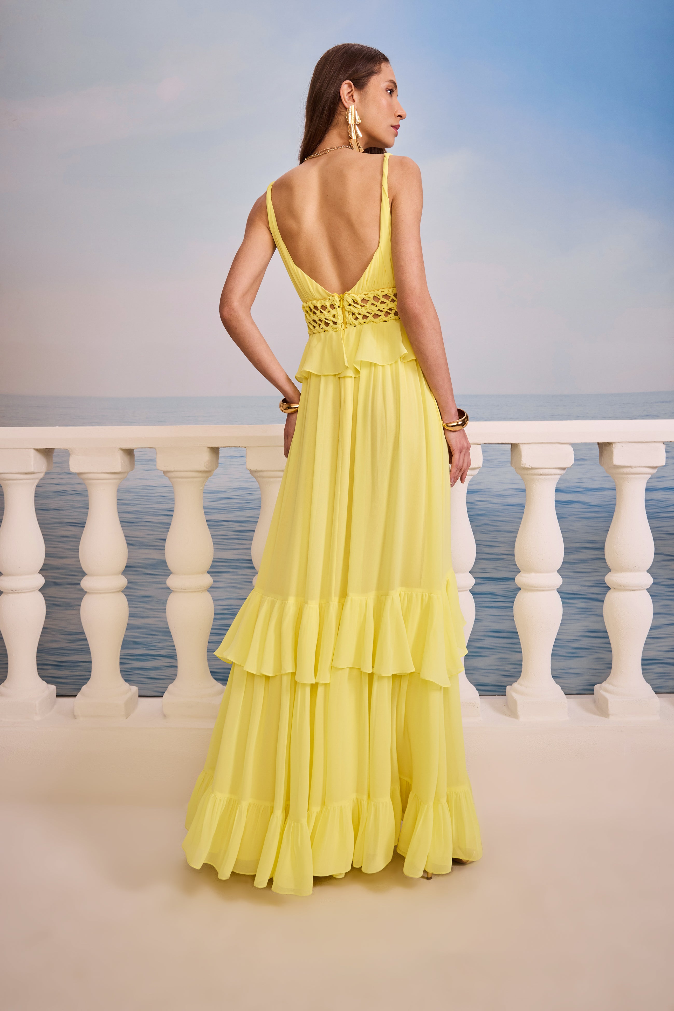 SK Yellow Long Dress