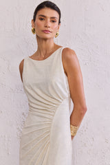 TD Long Off- White Dress