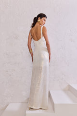 TD Long Off- White Dress