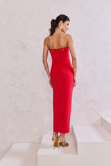 TD Red Jersey Midi Dress