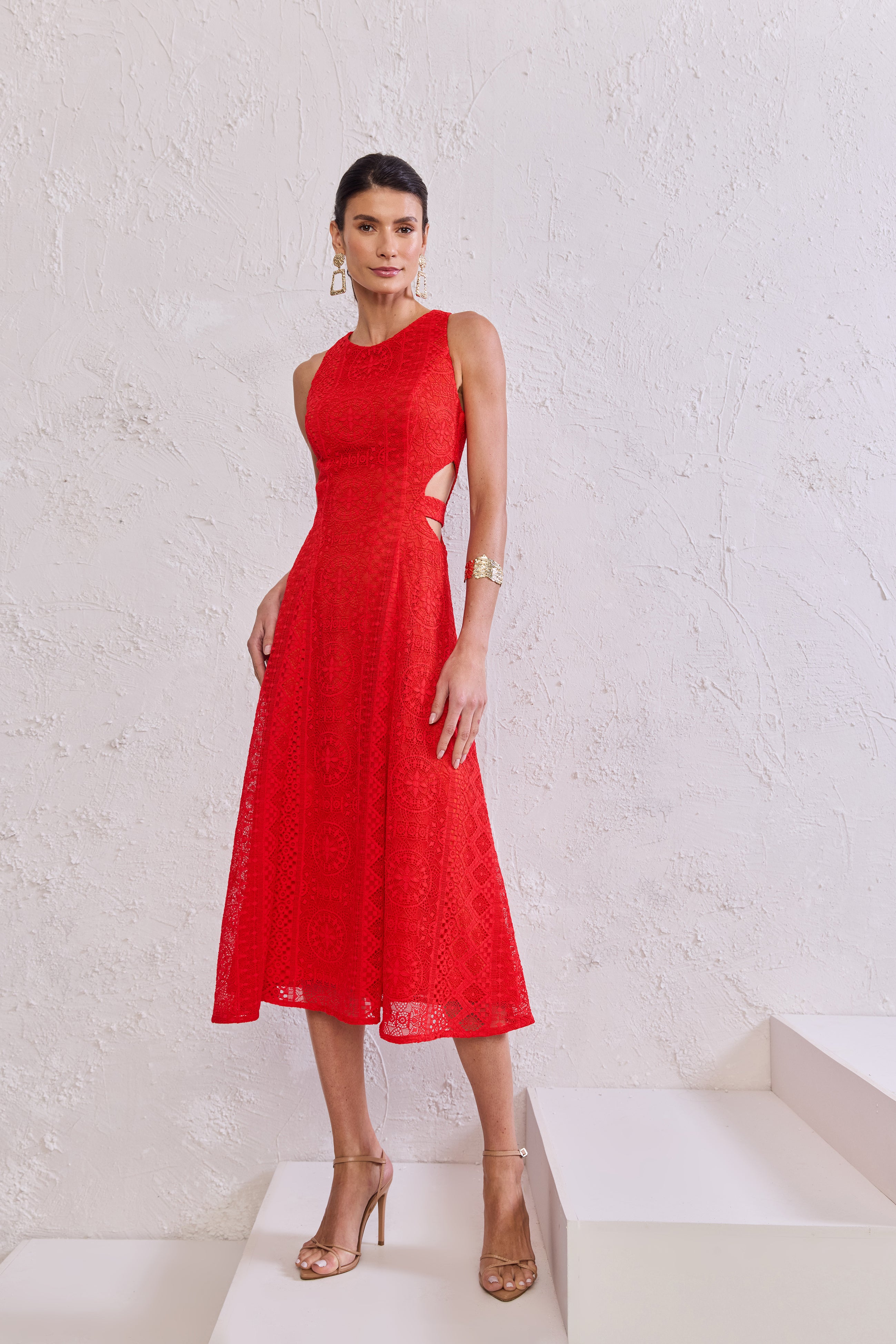 TD Red Midi Dress