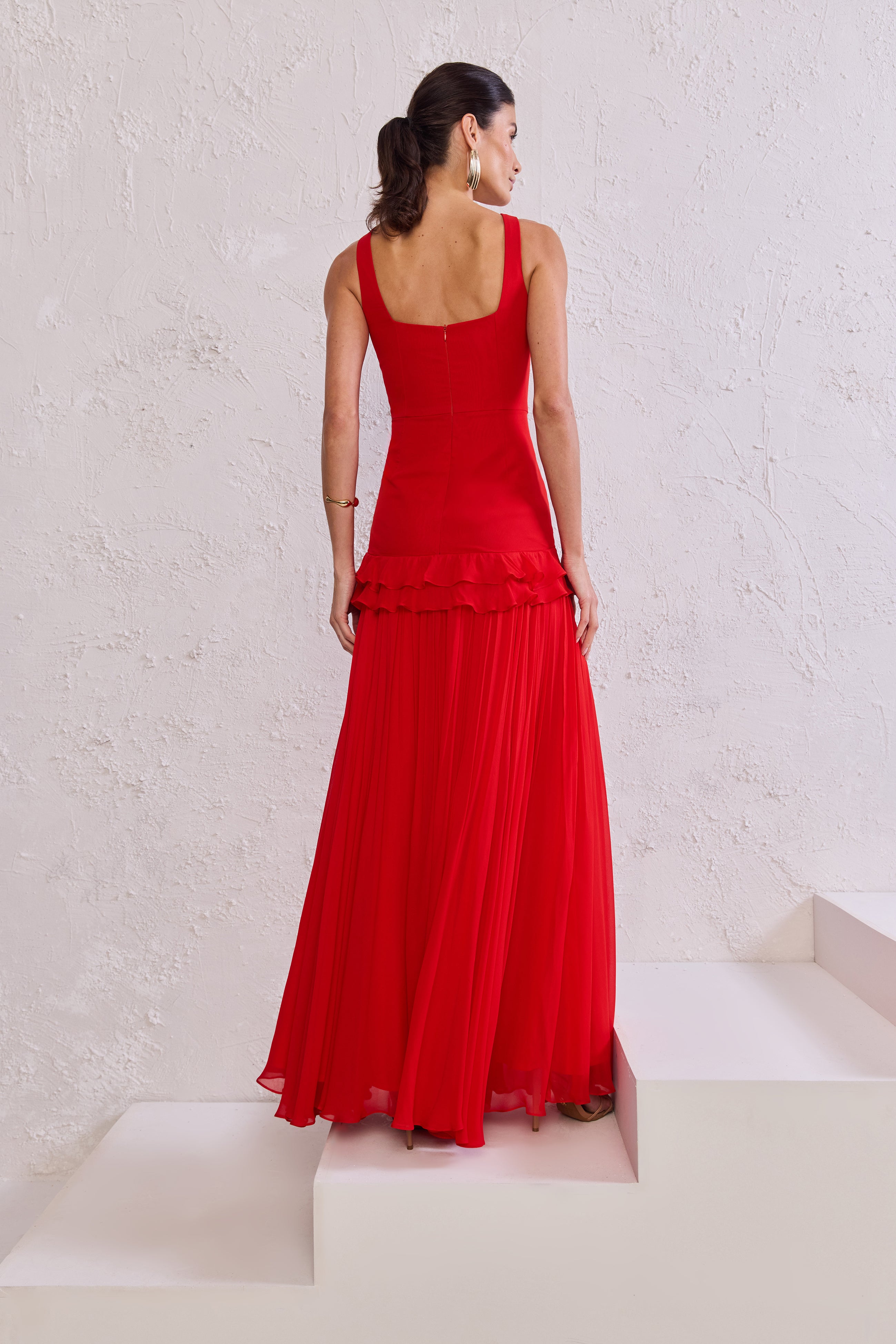 TD Red Long Dress